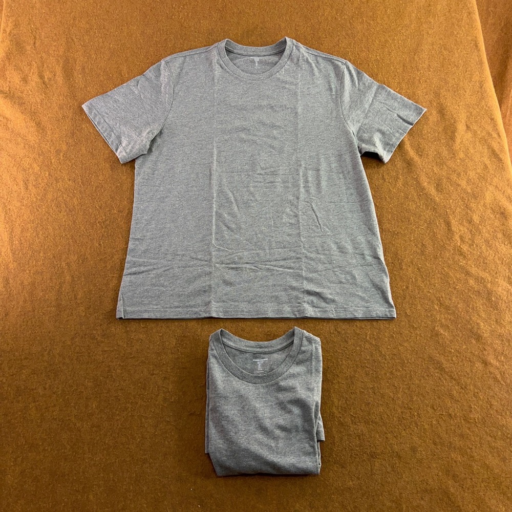 Amazon Essentials Mens Large Gray Heather Regular Fit Crewneck T-Shirt New